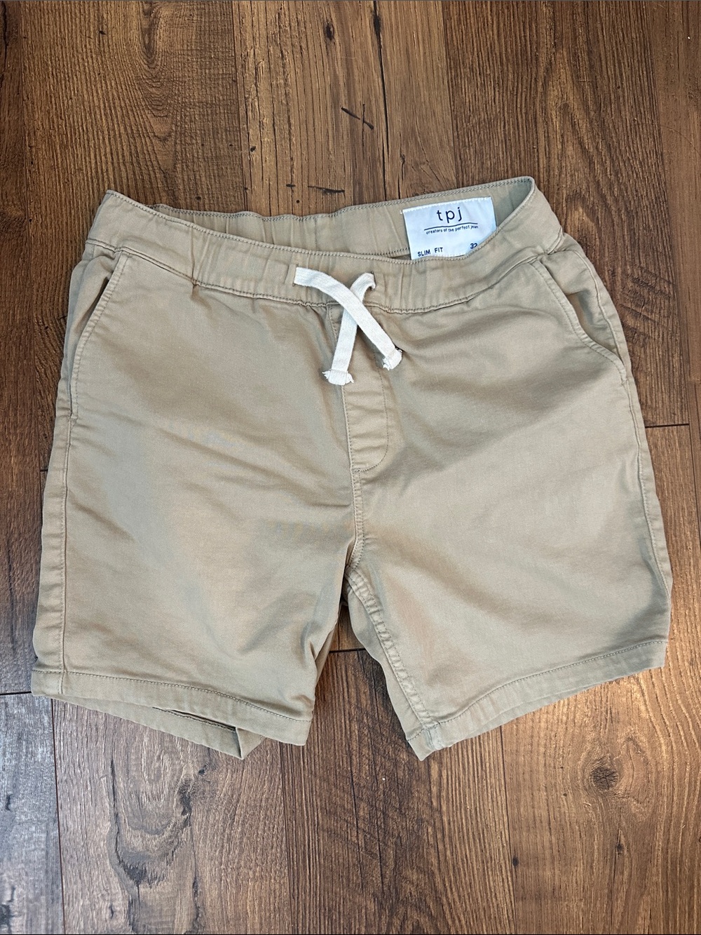 TPJ Slim Fit Men's Khaki Drawstring Shorts